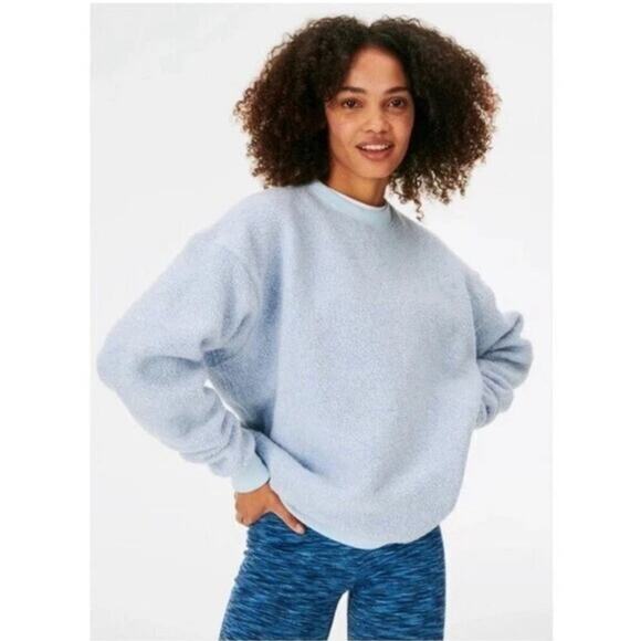 Outdoor Voices MegaFleece Oversized Crewneck Sweatshirt Light Blue - Size: Small - Picture 2 of 5
